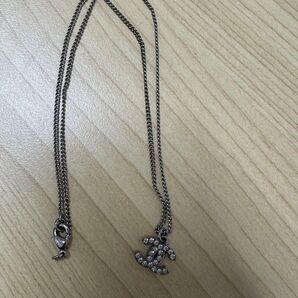 CHANELシャネル シルバーネックレス ラインストーン