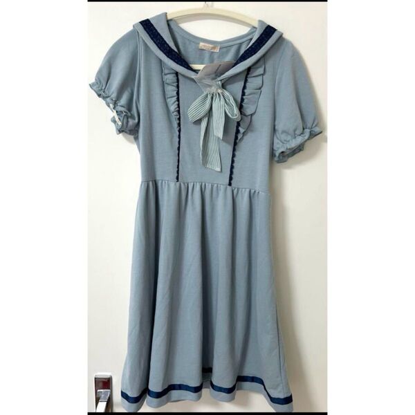 axes femme アクシーズファム セーラー襟カットチュニック ワンピース