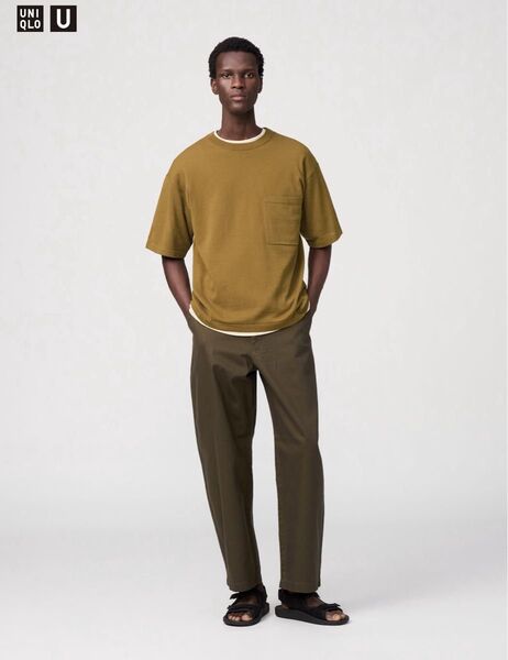 UNIQLOU ワイドフィットチノ ダークブラウン 91 未使用 標準丈