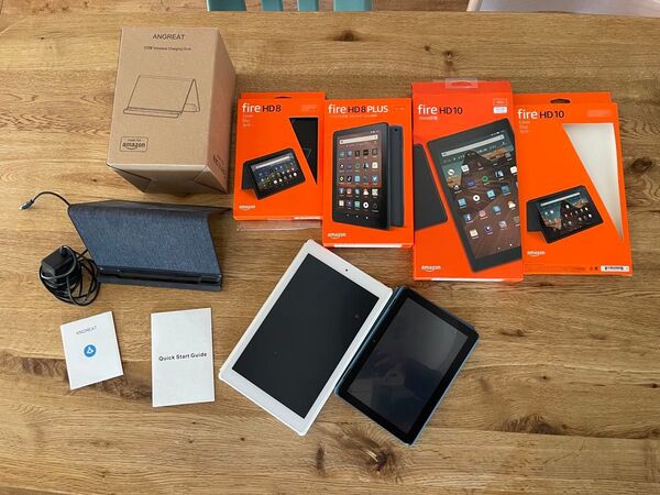 FIRE HD10 FIRE HD8plus SDカードや箱、充電器、ワイヤレス充電器等付属品あり Amazon タブレット