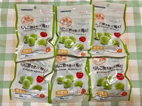 TOMOGUCHI(友口) 国産カリカリ梅 りんご酢を使って梅ぇ!40g × 6袋