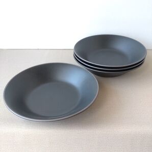【4枚】新品 日本製 美濃焼 マット ブラック 深皿 カレー皿 パスタ皿 スープ皿 シンプル お洒落