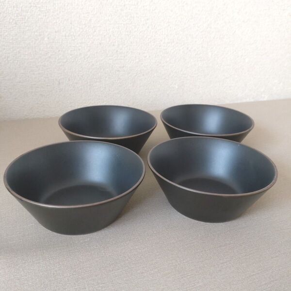 【4枚】新品 日本製 美濃焼 ブラック 小鉢 ボウル シンプル 和モダン
