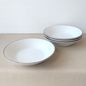 【4枚】新品 日本製 美濃焼 ホワイト 深皿 カレー皿 シンプル お洒落