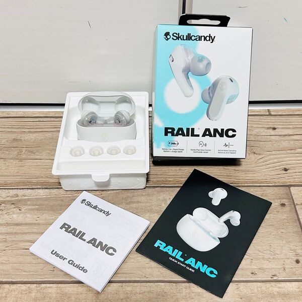 【充電容量 良好】Skullcandy RAIL ANC ワイヤレスイヤホン 白