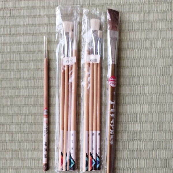 絵筆、面相筆 、彩色筆、平筆10本 まとめ売り 長期保管未使用品