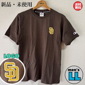 新品 MLB パドレス Padres シンプル ロゴ 刺繍 Tシャツ LLサイズ