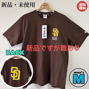 新品 難あり MLB パドレス Padres 刺繍 Tシャツ バックプリント Mサイズ
