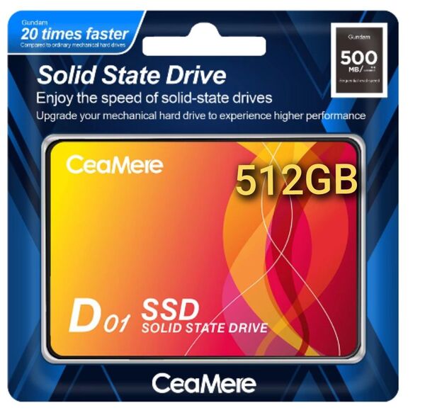 SSD 512GB CeaMere CMSSDA 2.5インチ (橙)パッケージ品 新品未使用