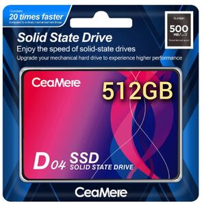 SSD 512GB CeaMere CMSSDA 2.5インチ (赤)パッケージ品 新品未使用
