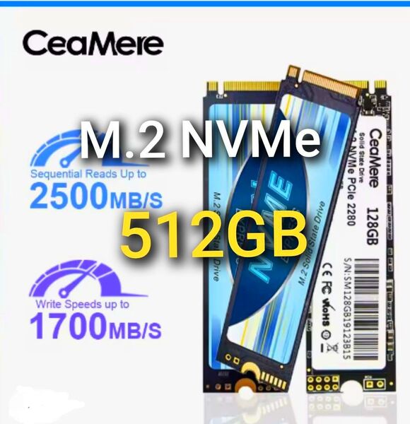 512GB SSD CeaMere M.2 NVMe PCIe3.0 x4 新品未使用 特価品