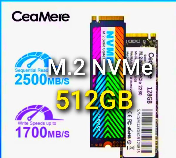 512GB SSD CeaMere M.2 NVMe PCIe3.0 x4 新品未使用 特価品