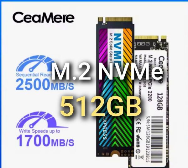 512GB SSD CeaMere M.2 NVMe PCIe3.0 x4 新品未使用 特価品