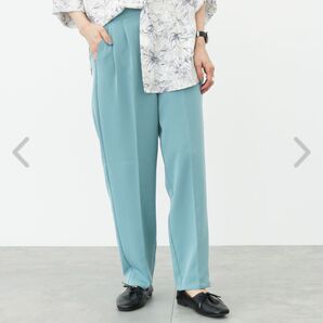 Samansa Mos2 blue マルチスタイルテーパードパンツ L 春夏 カジュアルパンツ ウエストゴム