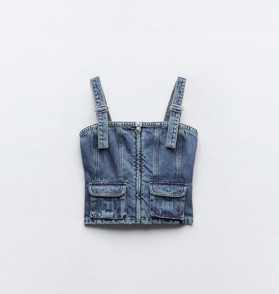 【新品未使用】ZARA デニム トップス ビスチェ キャミソール M size
