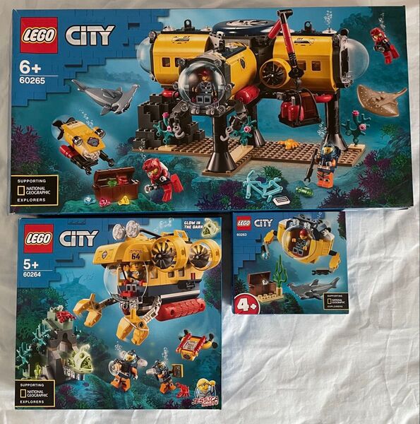 LEGOレゴCityシティ新品未開封60263小型潜水艦60264海底探査潜水艦60265海底探査基地ナショナルジオグラフィック