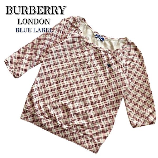 バーバリー ロンドン レディース トップス プルオーバー ノバチェック 半袖 裏毛 Burberry カットソー 刺繍 ホースロゴ