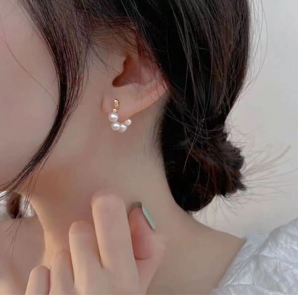 イヤリング 4連パール ゴールド 痛くない 上品 フォーマル セレモニー 結婚式 卒業式 入学式