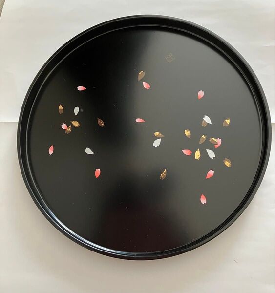 お盆 トレー 桜模様 丸盆
