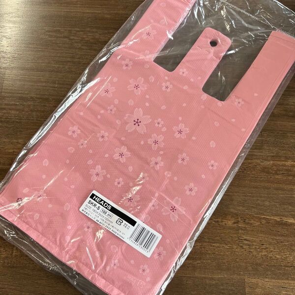 キュート レジバッグ レジ袋 ビニール袋 手提げ袋 春 さくら 桜 レジ袋 くすみピンク Sサイズ 100枚