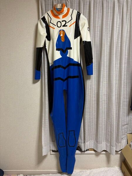 エヴァ プラグスーツ風 ラバースーツ ラテックス キャットスーツ