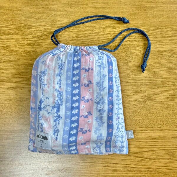 ムーミンベビー 授乳ケープ フラワーストライプ ネイビー×ピンク ダッドウェイ
