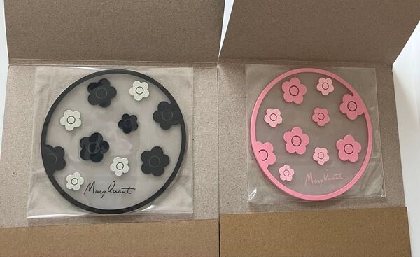 MARY QUANT マリークワント クリアラバーコースター 未使用 2枚セット フラットガシャポン