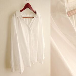 綿100% ノンアイロンで綺麗 ゆったり スキッパー シャツプルオーバー 白 夏 M L LL 3L 長袖
