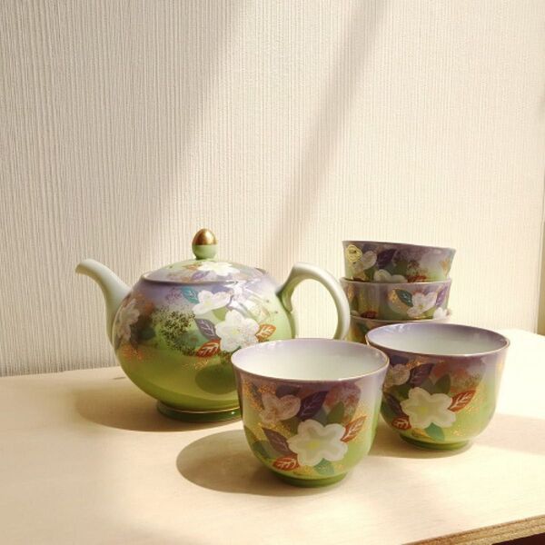 有田焼 清兵衛作 茶器揃え 急須 湯呑み 陶器 磁器 金 彩 和食器 未使用 茶器セット アンティーク
