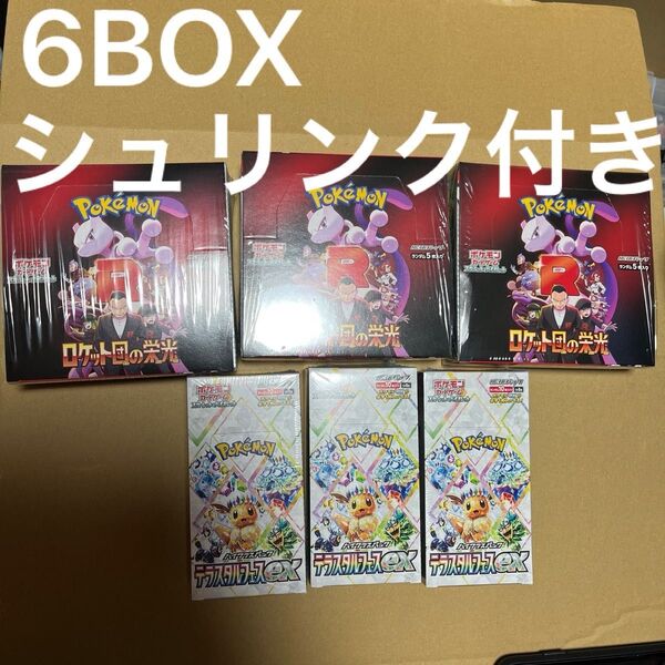 新品未開封 シュリンク付き ポケモンカードゲーム テラスタルフェスex ロケット団の栄光 6BOX