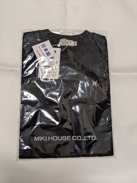 ミキハウス ダブルB Tシャツ 100 黒 ブラック 未使用 ワンポイント