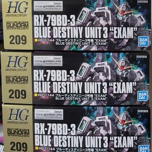 新品未組立3個セット HGUC 1/144 ブルーディスティニー3号機“EXAM”
