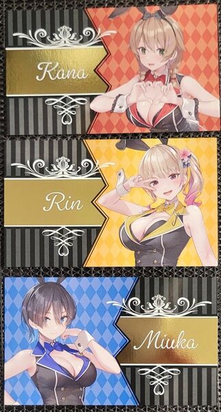 新品未使用 バニーガーデン POP UP STORE 箔押しカード3種セット BunnyGarden