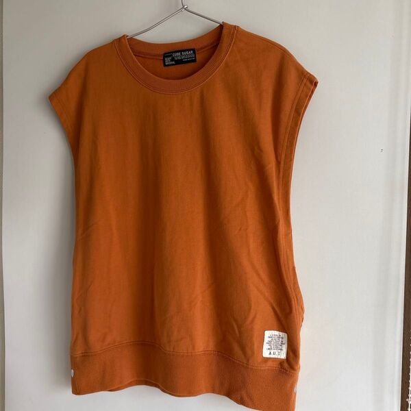 CUBE SUGAR ノースリーブTシャツ オレンジ