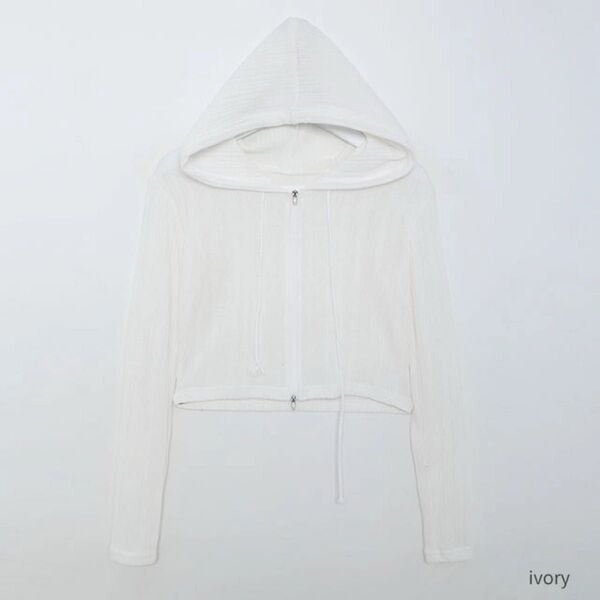 【完売品】dalpang holic hood zip-up シアーパーカー ジップアップ ホワイト 長袖