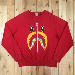 ★初期★ シャーク 長袖 スウェット Mサイズ a bathing ape BAPE shark sweat エイプ ベイプ アベイシングエイプ トレーナー red NIGO 0584