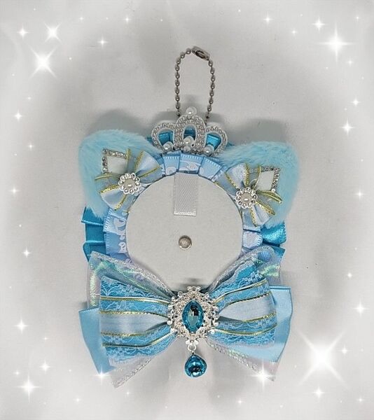 ロゼット 痛ロゼット 推し活 水色にゃんこ ハンドメイド〈116〉