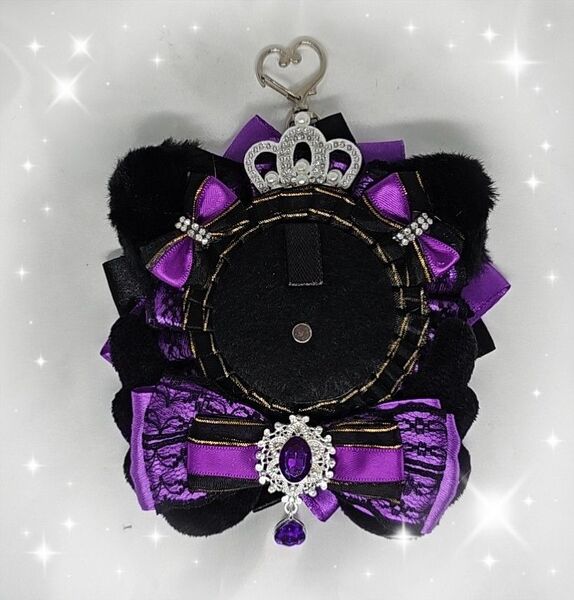 ロゼット 痛ロゼット 推し活 パープルにゃんこ ハンドメイド〈121〉