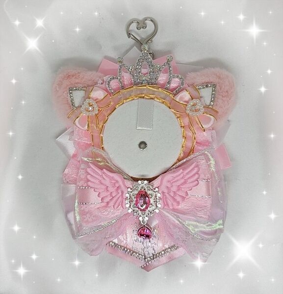 ロゼット 痛ロゼット 推し活 ピンクにゃんこ ハンドメイド〈111〉