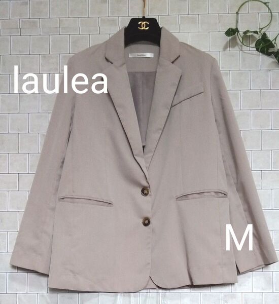 ●週末限定価格●【laulea☆ラウレア】洗える ストレッチ素材 トラストワークス 春夏用テーラードジャケット ベージュ M