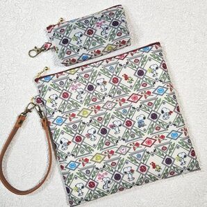 ハンドメイド スヌーピー 保冷ポーチ ミニポーチセット②