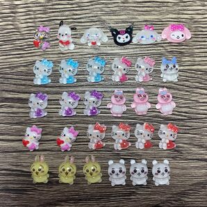 ネイルパーツ キャラクター ちいかわハチワレ シナモン サンリオ プラパーツ デコパーツ ハローキティー おぱんちゅうさぎ クロミ