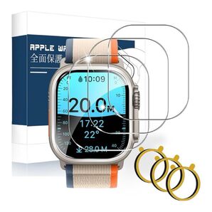 Apple Watch ガラスフィルム 9H硬度 貼り付け簡単 保護フィルム3枚
