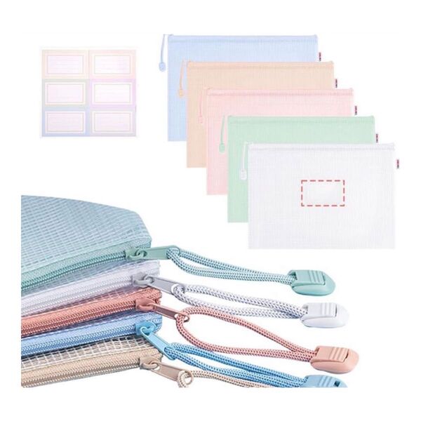 A4 連絡袋ファイル袋 仕分け ジッパー ファスナー付き PVC 5色
