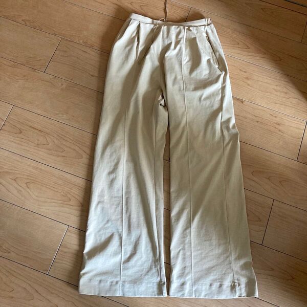 ユニクロ エアリズム コットン UNIQLO イージーパンツ S ワイドパンツ ウエストゴム 春夏 レディース ベージュ