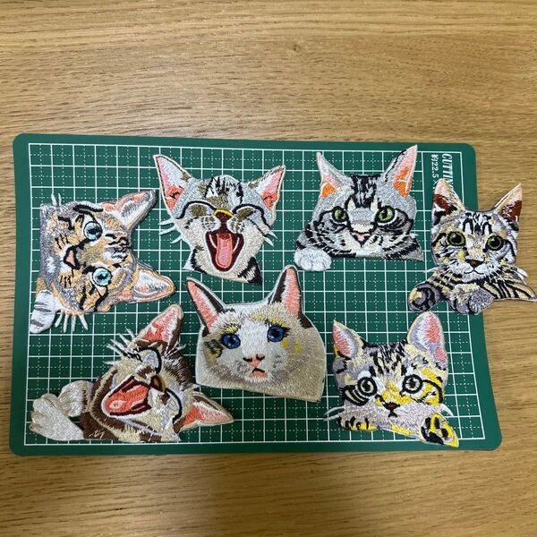 猫 ワッペン 7個セット