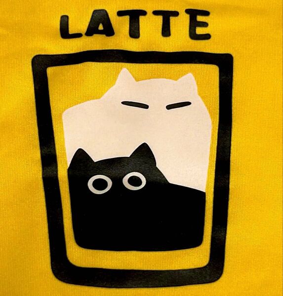 ラテ猫 Tシャツ Lサイズ 黄色