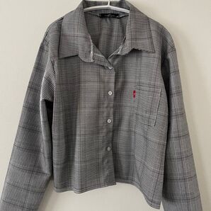 from.102 セットアップ グレンチェック柄 ショート丈ブラウス + スカート