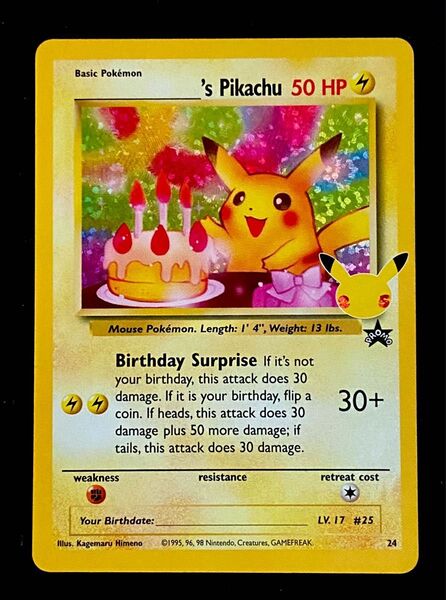 ポケモン英語版 25th プロモ 【 ピカチュウBirthday 】
