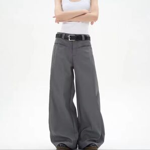 Used Gray Wide Slacks Baggy Archive グレー イージーパンツ